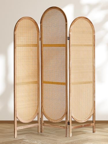 3 Panel Folding Rattan Room Divider B5312