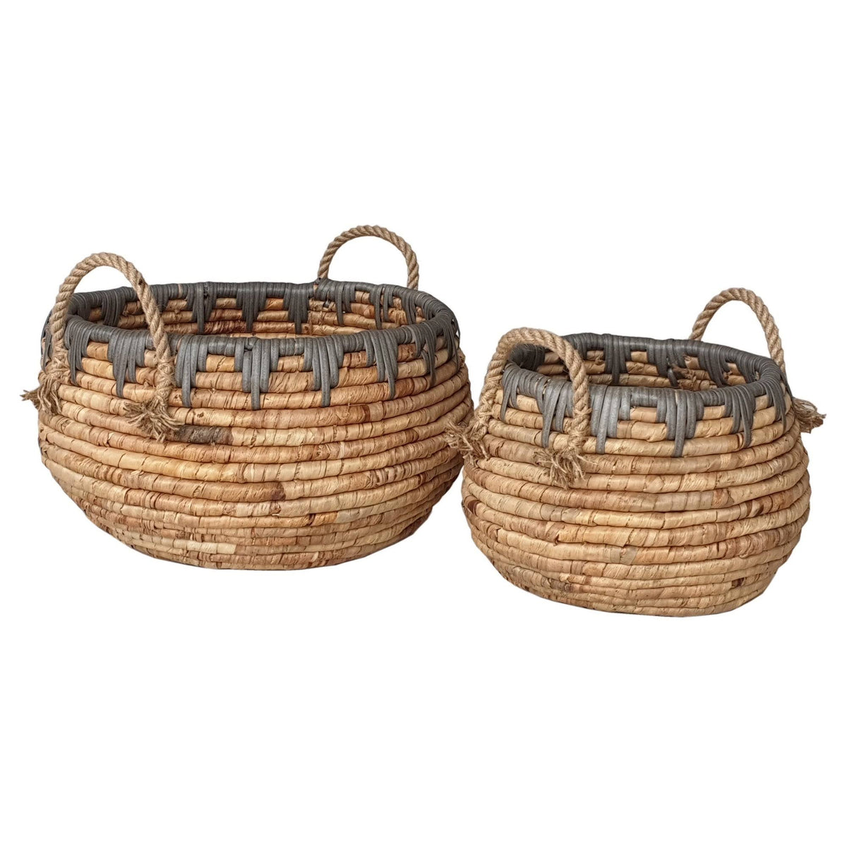 Water Hyacinth Basket Set of 2 P410462