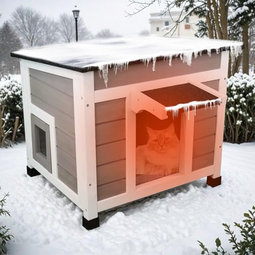 Insulated Weatherproof Cat House with Asphalt Roof K48126