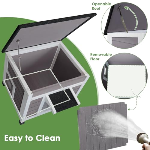 Insulated Weatherproof Cat House with Asphalt Roof K48126