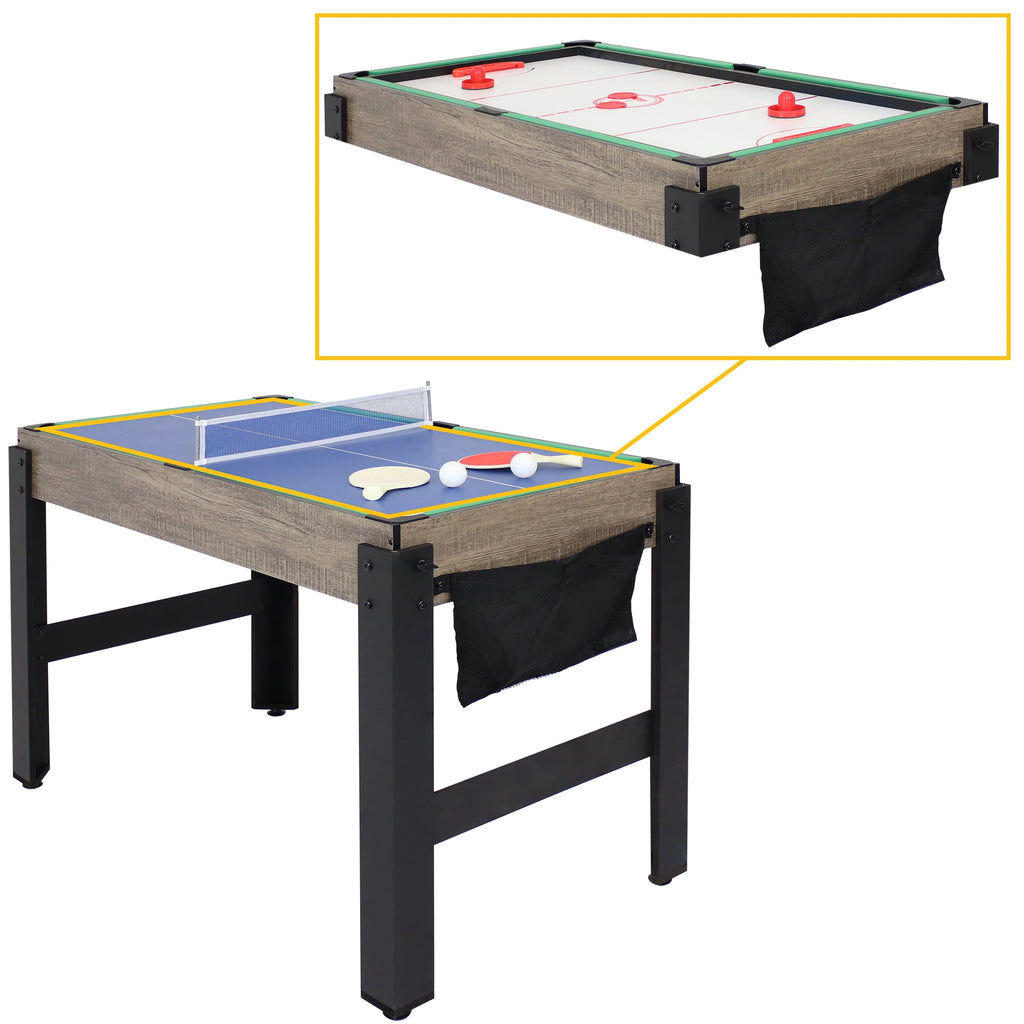 5-in-1 Multi-Game Table with Billiards, Push Hockey, Foosball, Ping Pong, and Basketball X713
