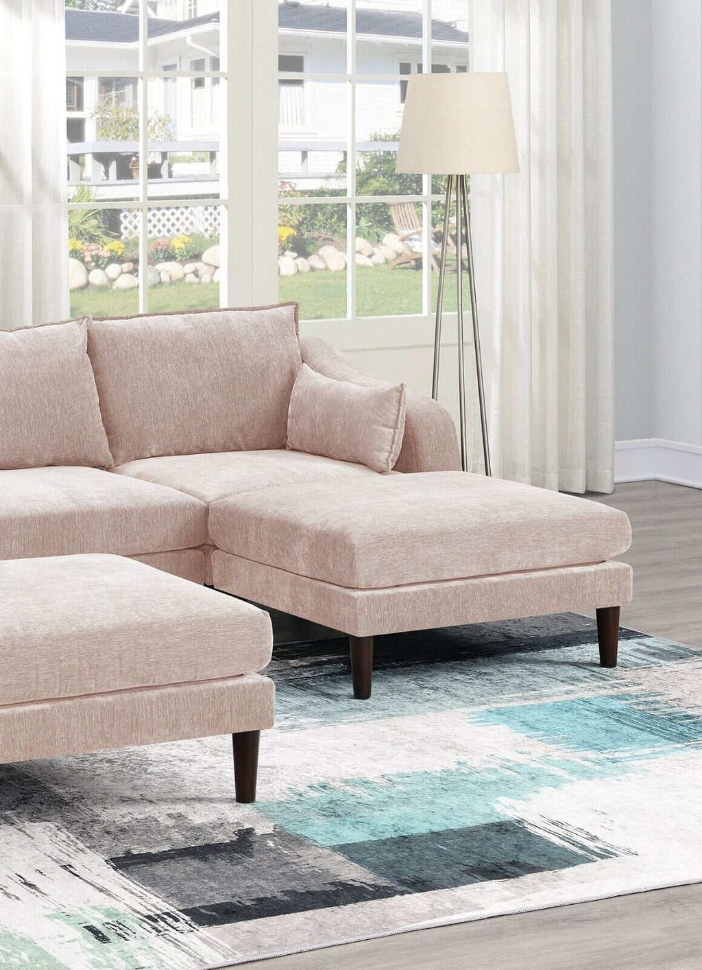 5pc Modular Sectional Set with Armless Chair Corner Wedge and Ottoman K9783