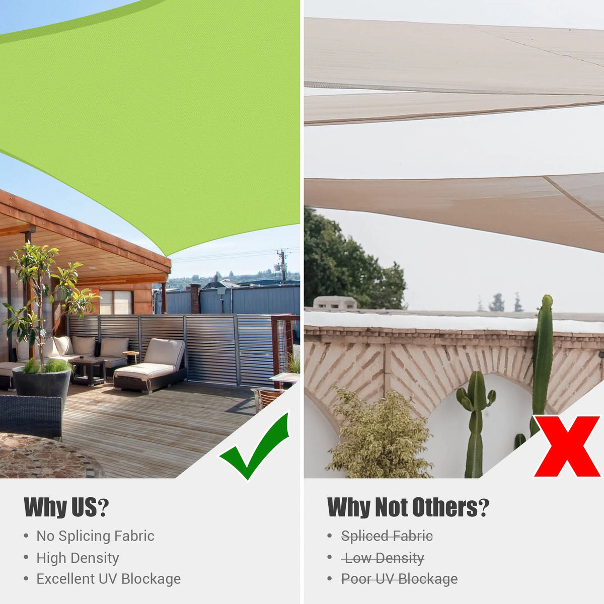 Apple Green 12x12Ft 97% UV Block Square Sun Shade Sail K941167