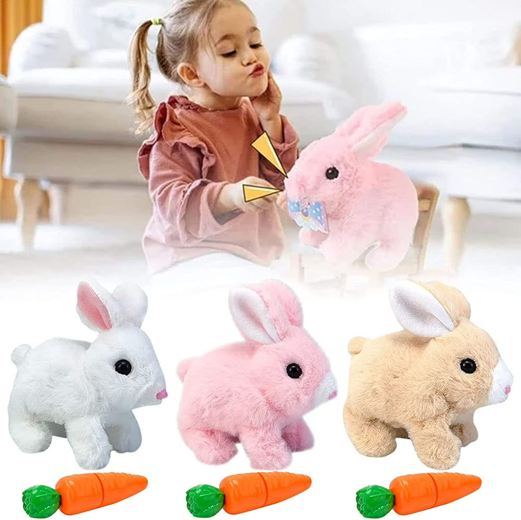 3pcs Bunny Plush Interactive Toys with Carrot K909